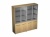  Reventon шкаф для документов со стеклянными дверьми (стенка из 2 шкафов) Зебрано