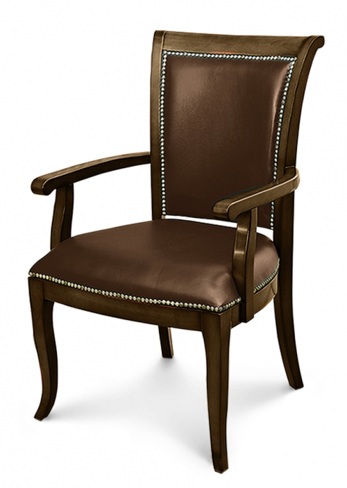  Ришар стул офисный с подлокотниками Кожа коричневая